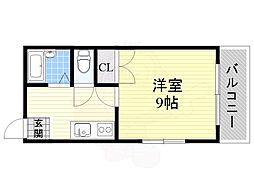 アーバンハイム 1Kの間取図画像