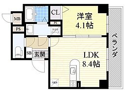 ブリリアントコートLUXE 1LDKの間取図画像