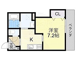 クレアール西今川 1Kの間取図画像
