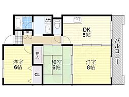 SaintGlayAbiko 3DKの間取図画像