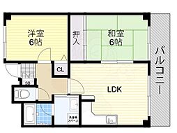 ロイヤルヒルズ五番館 2LDKの間取図画像