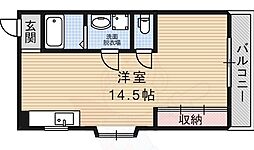 メゾン南桃園 ワンルームの間取図画像