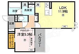 トリシア千躰 1LDKの間取図画像