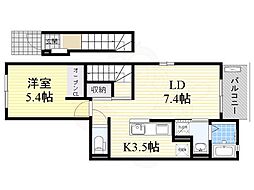 フェリチェート 1LDKの間取図画像