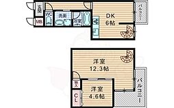 ヴェルデュール千里山西 2LDKの間取図画像