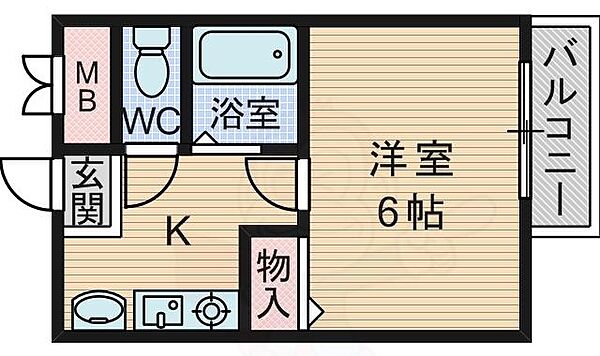 ヴォアーフィールド1 ｜大阪府吹田市五月が丘北(賃貸マンション1K・4階・19.96㎡)の写真 その2