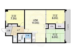 大阪府豊中市上新田３丁目6番17号（賃貸マンション3LDK・4階・72.00㎡） その2