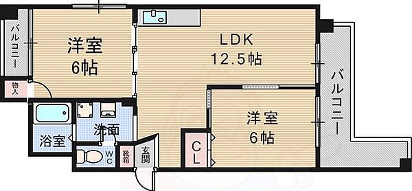 第2ユーロハイツ東豊中 ｜大阪府豊中市熊野町４丁目(賃貸マンション2DK・2階・52.00㎡)の写真 その2