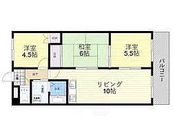 スカイハイツ緑地 3LDKの間取図画像