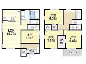 Feliz上山手 A棟  ｜ 大阪府吹田市上山手町17番7-2号（賃貸一戸建4LDK・1階・109.00㎡） その2