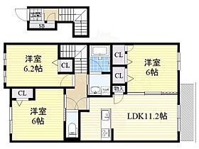 シャーメゾンNorth　Guardian  ｜ 大阪府豊中市原田元町１丁目（賃貸アパート3LDK・2階・73.01㎡） その2