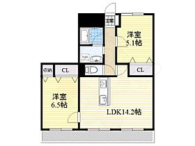 大阪府豊中市寺内２丁目2番6号（賃貸マンション2LDK・2階・56.92㎡） その2