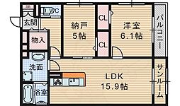RAVINE千里中央 1階1SLDKの間取り
