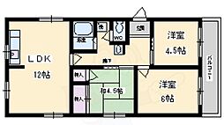 村崎マンション 3LDKの間取図画像