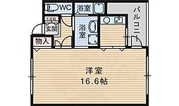 ロイヤルスプリングス 1Kの間取図画像