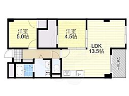 千里坂ノ木ハイツ 2LDKの間取図画像