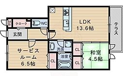 SUNSQUARE千里万博 1SLDKの間取図画像