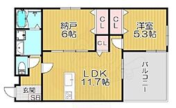 GRAND STEADY 服部本町 1SLDKの間取図画像