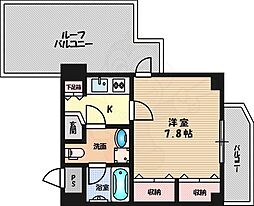 シャインビュー豊中 1Kの間取図画像