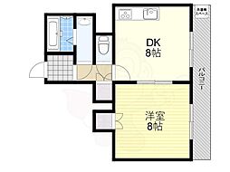 秀和ハイツA棟 1DKの間取図画像