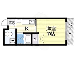INOVE上山手 1Kの間取図画像
