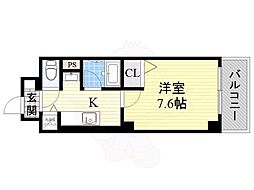 リヴェール 1Kの間取図画像
