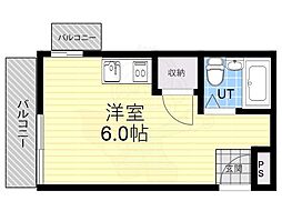 プライムプラザ五月ケ丘 ワンルームの間取図画像