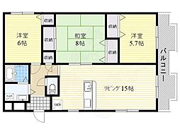 レジデンス桜の町 3LDKの間取図画像