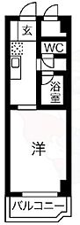 ラピス ワンルームの間取図画像