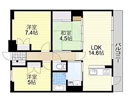 レジデンス桃山台 2LDKの間取図画像