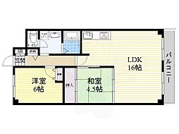 サンパレス桃山台 2LDKの間取図画像