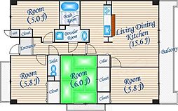 センチュリー竹谷 4LDKの間取図画像