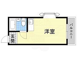 コトブキパークハイツ ワンルームの間取図画像