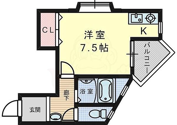 トーヨーカースル ｜大阪府高槻市富田町３丁目(賃貸マンション1R・3階・23.00㎡)の写真 その2