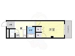 旭ビル 3階1Kの間取り