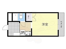 イーストヴィレッジ茨木 ワンルームの間取図画像