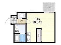 JR東海道・山陽本線 茨木駅 徒歩15分の賃貸マンション 2階1LDKの間取り
