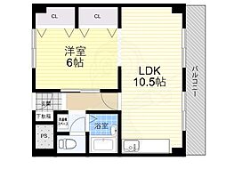 アライブ21 3階1LDKの間取り