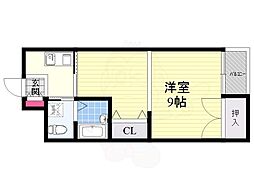 石田グリーンハイム 1Kの間取図画像