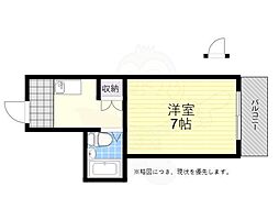 コーポアユーズ 1Kの間取図画像