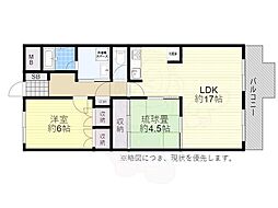 イトーピア高槻松が丘 2LDKの間取図画像