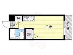プレミアムコート ワンルームの間取図画像