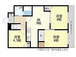 シャインヒル郡家 3DKの間取図画像