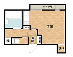 シャトーノール ワンルームの間取図画像