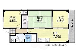 パークハイツミシマVOL2 3DKの間取図画像