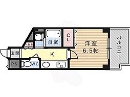 アンフィニィ・真上 1Kの間取図画像