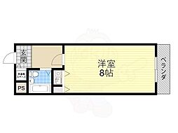 コーポラスムツミ ワンルームの間取図画像