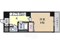 ヴェリッシモ芥川 1Kの間取図画像