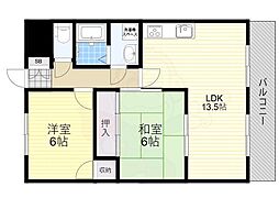ニューハイツ 2LDKの間取図画像