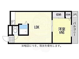 サンハイツいすゞ 1LDKの間取図画像